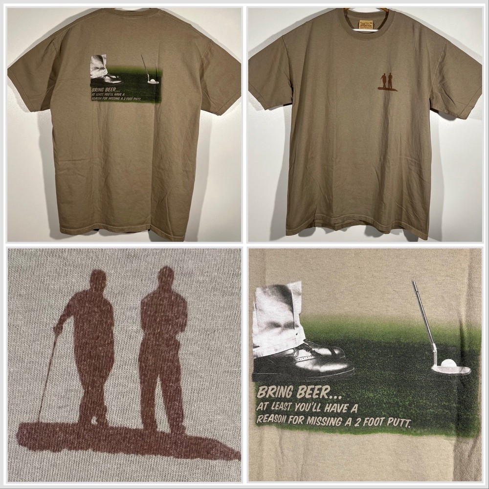 Vintage The Mountain Golf “bring beer” Men’s Graphic T Shirt Beige Size XL