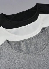 3pcs Solid Crop Tee Size Medium (Black, White, Grey)