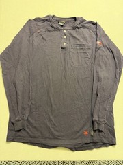 Ariat Mens Henley Shirt Large Tall Navy Blue FR Work Crew 47