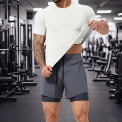 Men’s Compression Athletic Fitness Shirt Base Layer Tops Sports Gym Tight Dry US