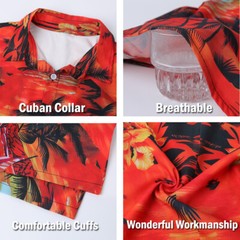 Men Hawaiian Shirt Casual Short Sleeve Button Down Tee Beach Holiday Party