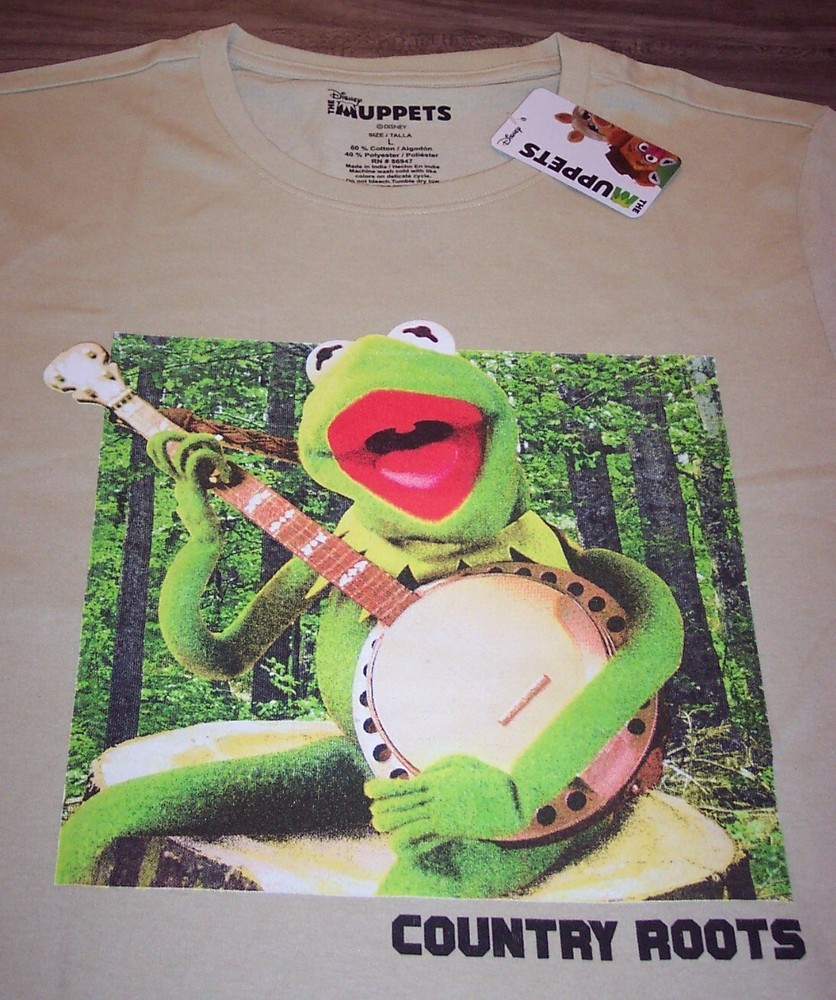 The Muppets KERMIT THE FROG Country Roots Banjo T-Shirt MENS LARGE NEW / TAG