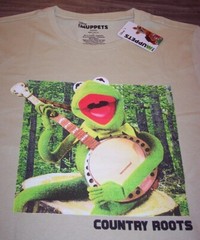 The Muppets KERMIT THE FROG Country Roots Banjo T-Shirt MENS LARGE NEW / TAG