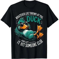 Cute Funny Duck Graphic T-Shirt with Humorous Quote – Casual Trendy Tee