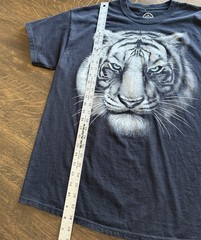 White Tiger Animal T Shirt XL DOM Black Short Sleeve Outdoors 100% Cotton Tee