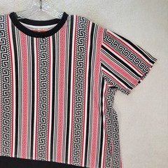 Rolling Paper Brand T Shirt Striped Zig Zag Asymmetric Graphic Tee Mens Size XL