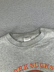Vintage Motorcycle Shirt Mens Large Gray Y2K Flames Biker Work Sucks Lets Ride