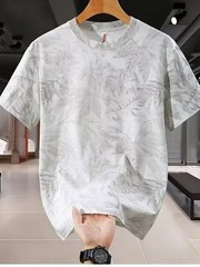 Men’s Loose Fit Short Sleeve T-Shirt Breathable Ice Silk Summer Casual Tee