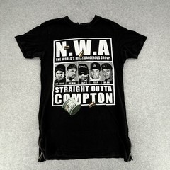 NWA Shirt Medium Straight Outta Compton Y2K Rap Ice Cube Dr. Dre Eazy E Zip Hem