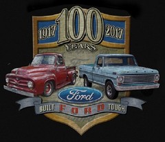 Joe Blow T’s Ford Trucks 100 Years Anniversary Men’s Black T-Shirt F100