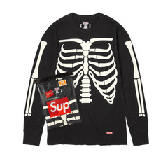 SUPREME FW25 HANES BONES THERMAL CREW 1 PACK BLACK NATURAL YELLOW S-XL