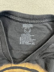 Nirvana Smiley Face Distressed T-Shirt Black XL Men 100% Cotton Grunge Style