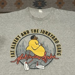 Vintage FUBU Platinum Fat Albert Junkyard Gang Tee Mens 2XL Gray Y2K