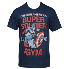 Marvel Captain America Super Soldier Gym Est. 1941 T-Shirt Blue