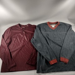 Lot of 10 Henley Crew Neck Pull Over Long Sleeve T-shirts Mens Size M/L/XL
