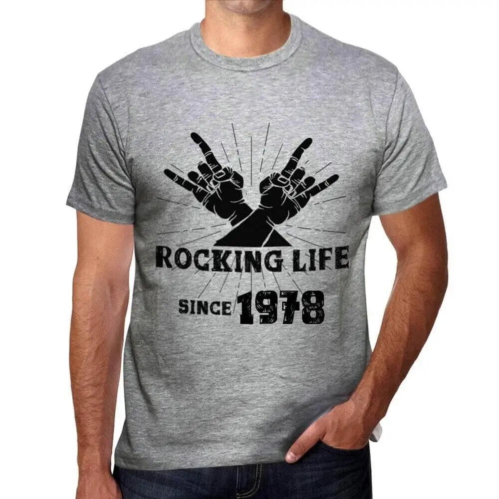 Men’s Graphic T-Shirt Rocking Life Since 1978 46th Birthday Anniversary 46 Year