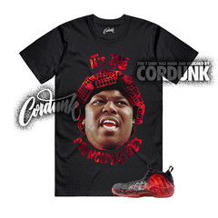 Foamposite One Stranger Black Bright Crimson Red Lightning T Shirt Match ITP