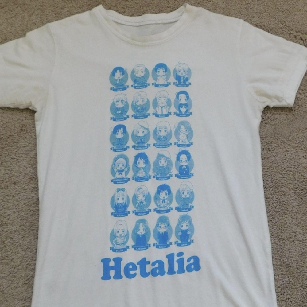 Hetalia anime tshirt,vintage tshirt
