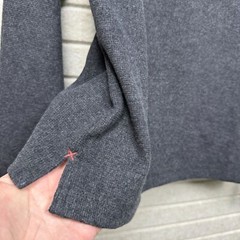 Jachs New York Tribeca Waffle Print Henley Shirt Long Sleeve Charcoal Gray S