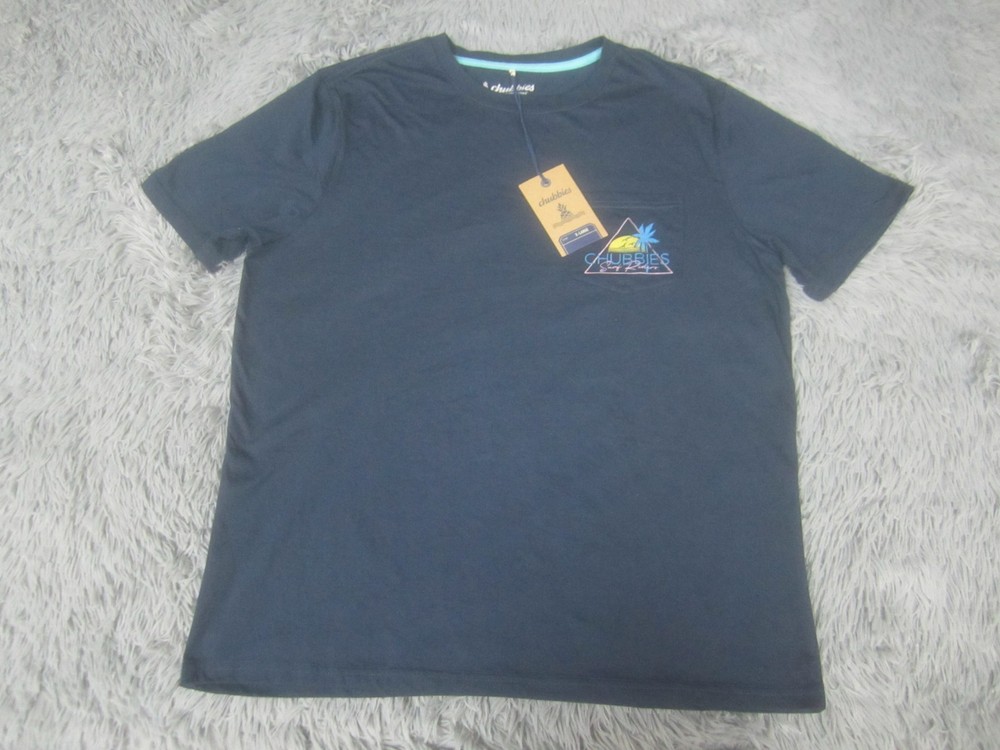 Chubbies Shirt Mens XL Blue NWT Main Sail Crew Neck Graphic Print Short Sleeve