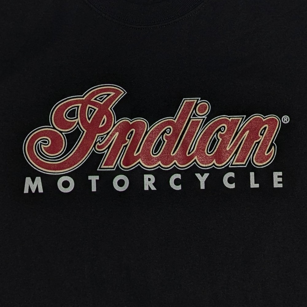 Indian Motorcycle Graphic T-Shirt – Black (Double Sided & Sleeve Hit)