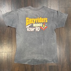 Vintage 1990 Easyriders Rodeo Tour T-Shirt Single Stitch Sun Faded Biker Skull L