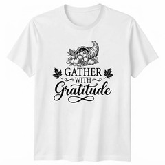 Thanksgiving Gather With Gratitude Fall Harvest Season Graphic T-shirt