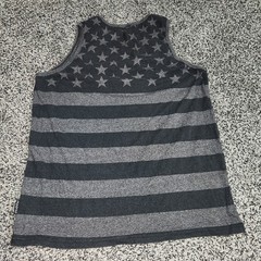 Brooklyn Cloth Stars & Stripes American Flag tank top Gray Blk Men S,Buckle USA