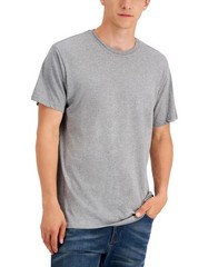 Alfani Men’s Short Sleeve Crew Neck T-Shirt, Grey Heather, S
