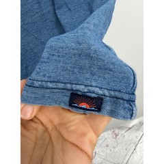 Faherty Indigo Dyed Pocket T-Shirt Mens Large Blue Short Sleeve Cotton Tee
