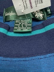 Vintage Shirt Mens Medium Striped Blue Green Knights of Round Table Tee 90’s