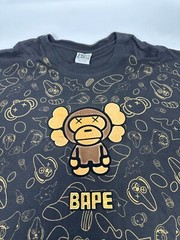 Bape x Kaws Milo Animal Kingdom Black Shirt Men 4XL Tall Pro Champ Tag *Preowned