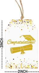 50 Pcs Class of 2026 Graduation Gift Tags 2X3 Inch Hangable Congratulation Gift