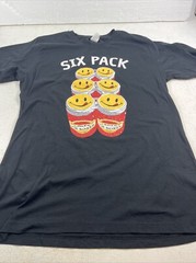Joe Boxer Men’s XL Six Pack Novelty T Shirt Smiling Cans Humorous Joe Six Pack