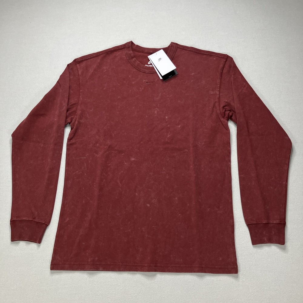 HV0127-619 Nike Sportswear Premium Essentials Loose Fit LS Shirt Red Mens S Vary