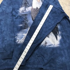 The Mountain Long Sleeve Shirt XL Eagle Winter Scene Blue Graphic Tie Dye Rare