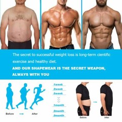 Men Slimming Body Shaper Gynecomastia T-shirt Posture Corrector Vest Compression