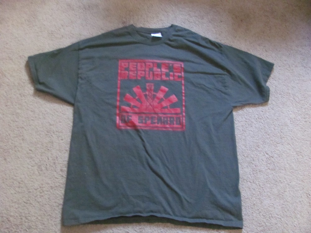 Vtg. Port and Company T Shirt People’s Republic of Spenard Men’s Size 2XL Green.