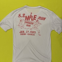 Rare VTG 1985 Diego Garcia 8.2 Mile Run T-Shirt Military Event Tee Single Stitch