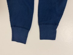 Vintage 80s Waffle-Knit Thermal Shirt Men Large Tight Stretch Outdoors Blue USA