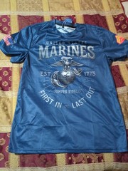 US MARINE CORPS First In Last Out T Shirt Size Large