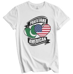 Pakistani American Hearts USA Pakistan Flags T-Shirt