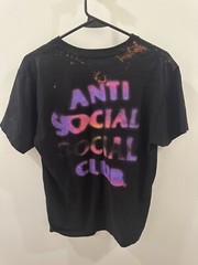 Anti Social Social Club Mens Lava T-Shirt ASSC Tee Black Purple Pink Medium