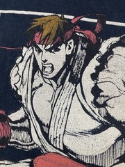 Street Fighter Graphic T-Shirt Ryu Ken Chun-Li Guile Black Mens 3XL See Pics