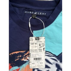 BLACK LEAF SPLIT TIGER SHIRT MENS SZ LARGE MULTI-COLOR