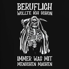 Professionally I Wanted to Work With People Grim Reaper Humor Dark Men’s T-Shirt