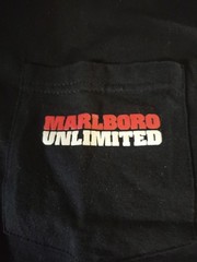 VTG Marlboro Unlimited GECKO Lizard Shirt Men XL Black Pocket Tee 🔥 Condition