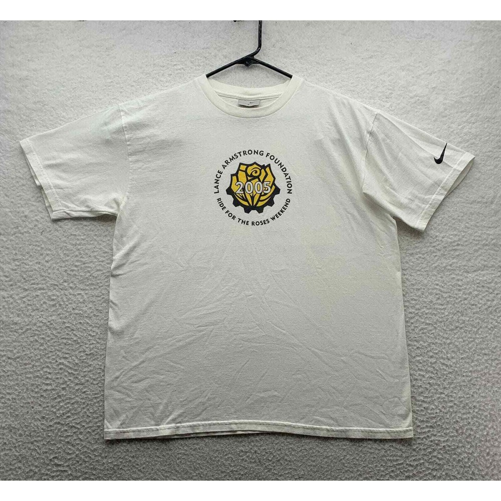 Nike 2005 Lance Armstrong Adults Small S Ride For Roses Silver Tag Live Strong