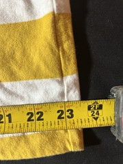 Stussy Yellow White Striped Pocket Logo Cotton Knit T-Shirt Men’s XL