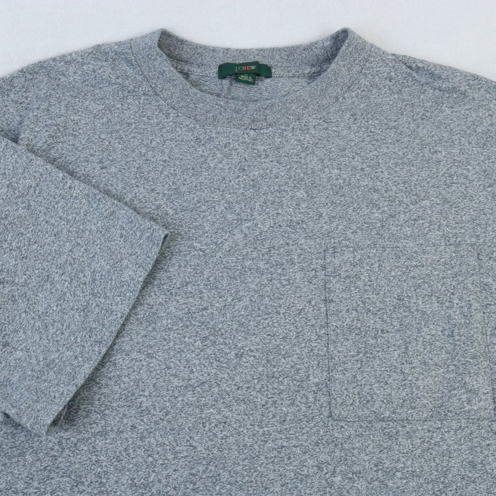 J. CREW HEAVY PREMIUM WEIGHT MARLED HEATHER GRAY POCKET TEE T-SHIRT L